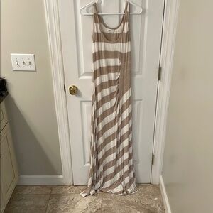 Calvin Klein Beige and White Striped Dress